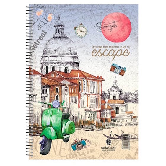 Τετράδιο Σπιράλ Α4 Salko Escape 1Θεμ.30φ.