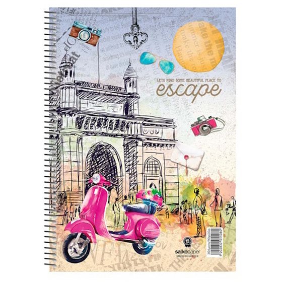 Τετράδιο Σπιράλ Α4 Salko Escape 4Θεμ.120φ.