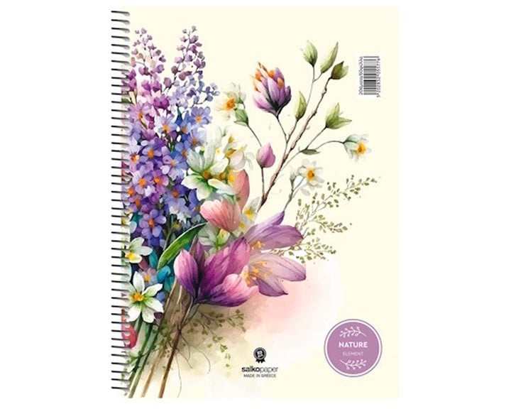 Τετράδιο Σπιράλ Α4 Salko Nature 4Θεμ.120φ.