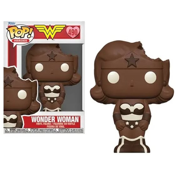 FUNKO POP! HEROES DC VALENTINES DAY 2024 - WONDER WOMAN (VALENTINE CHOCOLATE) #490 VINYL FIGURE
