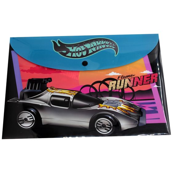 Φάκελος με Κουμπί G.I.M. PP Α4 Hot Wheels 349-29580