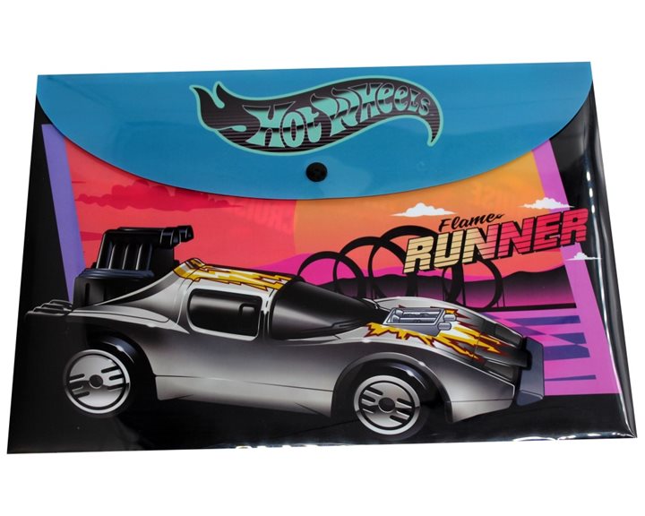 Φάκελος με Κουμπί G.I.M. PP Α4 Hot Wheels 349-29580