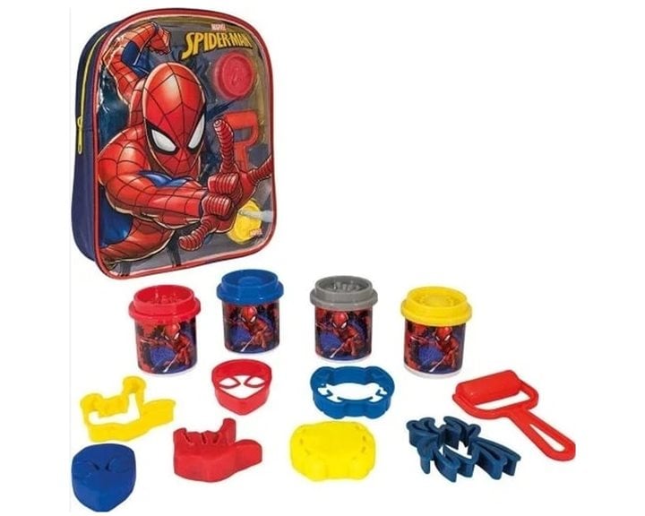 ΠΛΑΣΤΕΛΙΝΗ SPIDERMAN  : ΤΣΑΝΤΑ ΠΛΑΤΗΣ ΜΕ 4 ΒΑΖΑΚΙΑ - ΚΑΠΑΚΙΑ ΚΑΛΟΥΠΑΚΙΑ ΚΑΙ 5 ΕΡΓΑΛΕΙΑ (200GR)