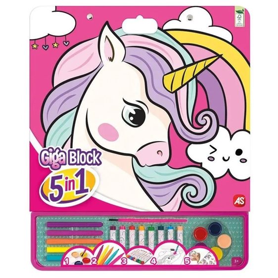 ΣΕΤ ΖΩΓΡΑΦΙΚΗΣ GIGA BLOCK 5 IN 1 FANTASY DREAMS UNICORNS