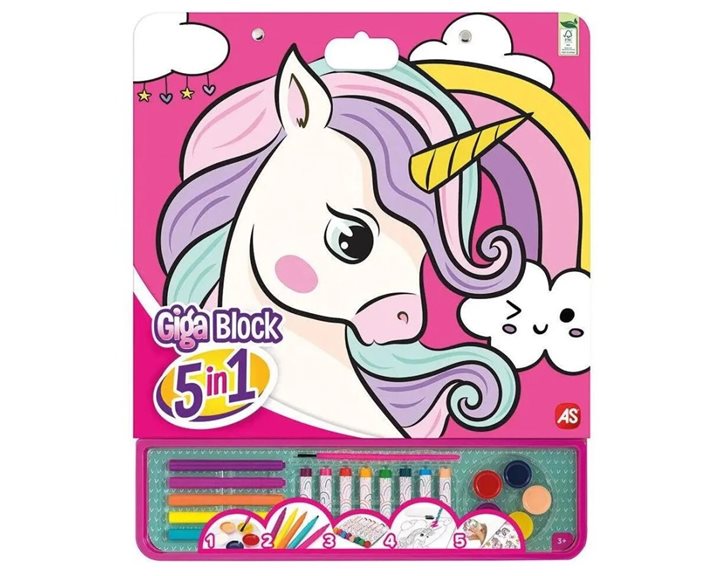 ΣΕΤ ΖΩΓΡΑΦΙΚΗΣ GIGA BLOCK 5 IN 1 FANTASY DREAMS UNICORNS