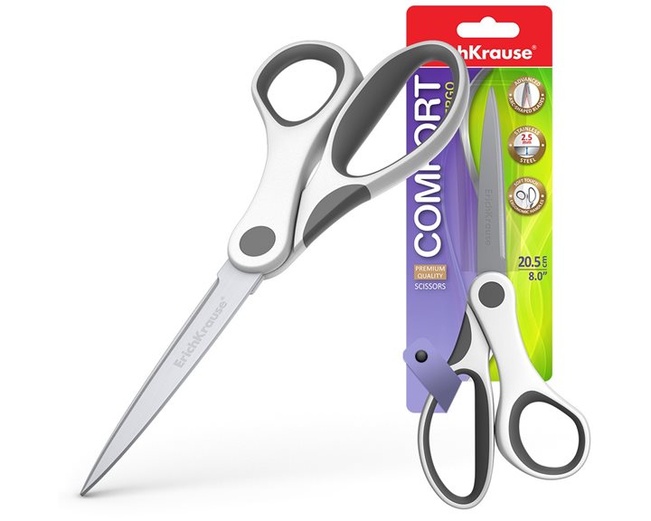 Ψαλίδι ErichKrause Comfort 20.5cm Gray White 48159