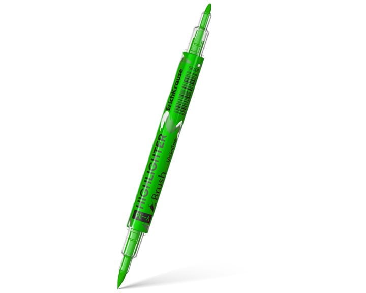 Μαρκαδόρος Υπογράμμισης Erichkrause V-16 Brush Neon Double Side 0.5-3.5mm Green  60795