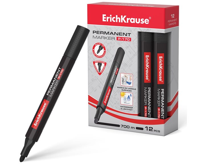 Μαρκαδόρος Ανεξίτηλος ErichKrause 2mm P-170 Black 7275