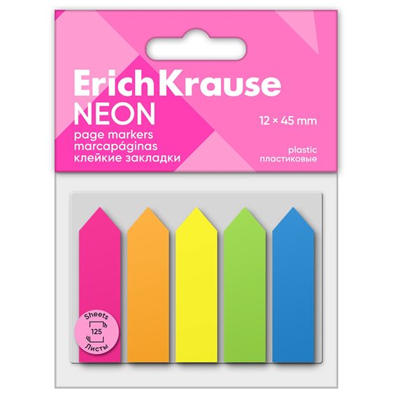 Σελιδοδείκτες ErichKrause Neon Arrows 12x45mm 125φ. 5colors 61555