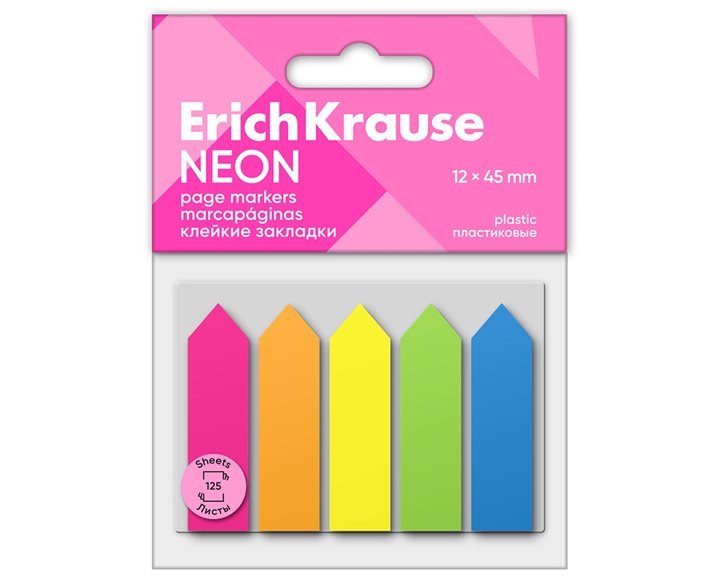 Σελιδοδείκτες ErichKrause Neon Arrows 12x45mm 125φ. 5colors 61555
