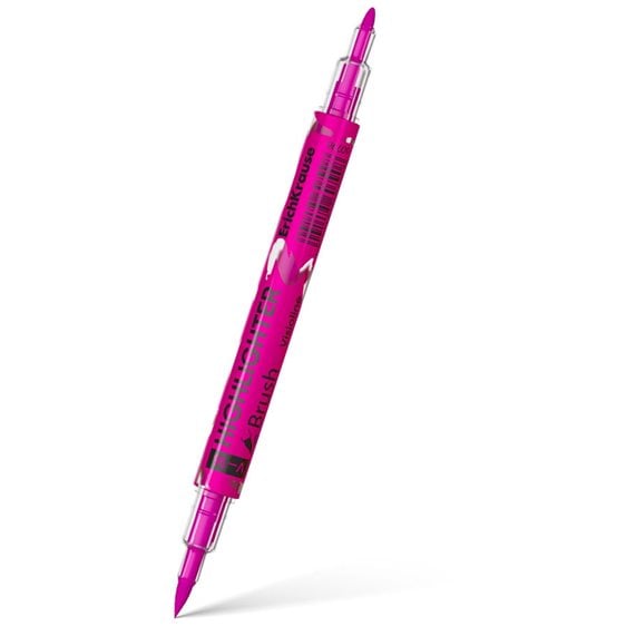 Μαρκαδόρος Υπογράμμισης Erichkrause V-16 Brush Neon Double Side 0.5-3.5mm Pink 60796