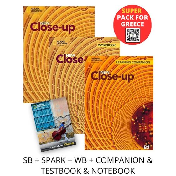 NEW CLOSE-UP B1 SUPER PACK FOR GREECE (SB + SPARK + WB + COMPANION   TESTBOOK   NOTEBOOK)