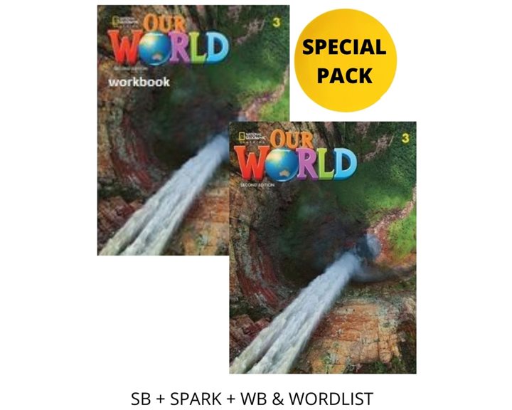 OUR WORLD 3 SPECIAL PACK FOR GREECE (SB + SPARK + WB   WORDLIST) BRIT. ED 2ND ED