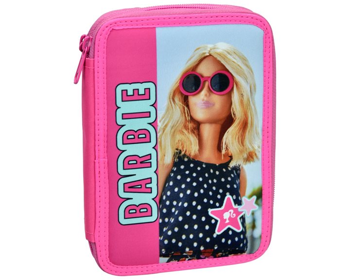 Κασετίνα Gim Διπλή Γεμάτη Barbie Holographic 349-86100