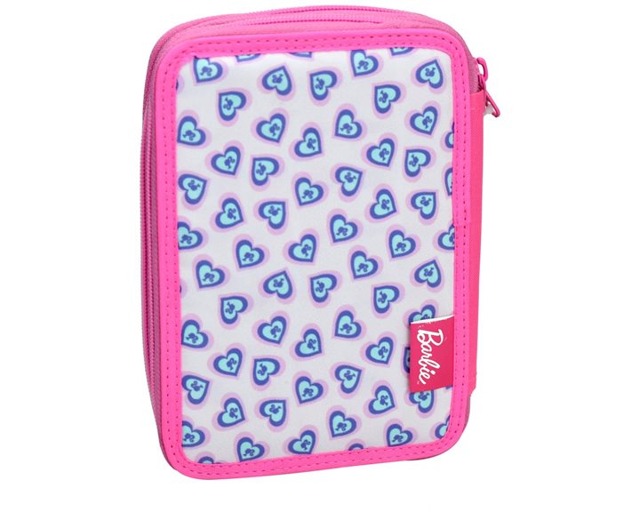 Κασετίνα Gim Διπλή Γεμάτη Barbie Holographic 349-86100