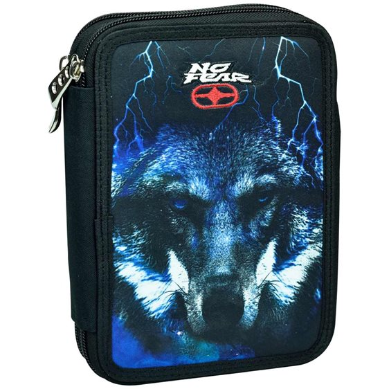 Κασετίνα Διπλή Γεμάτη BMU No Fear Night Wolf 348-29100