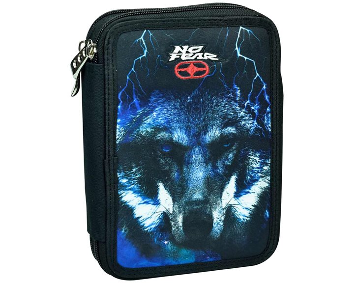 Κασετίνα Διπλή Γεμάτη BMU No Fear Night Wolf 348-29100
