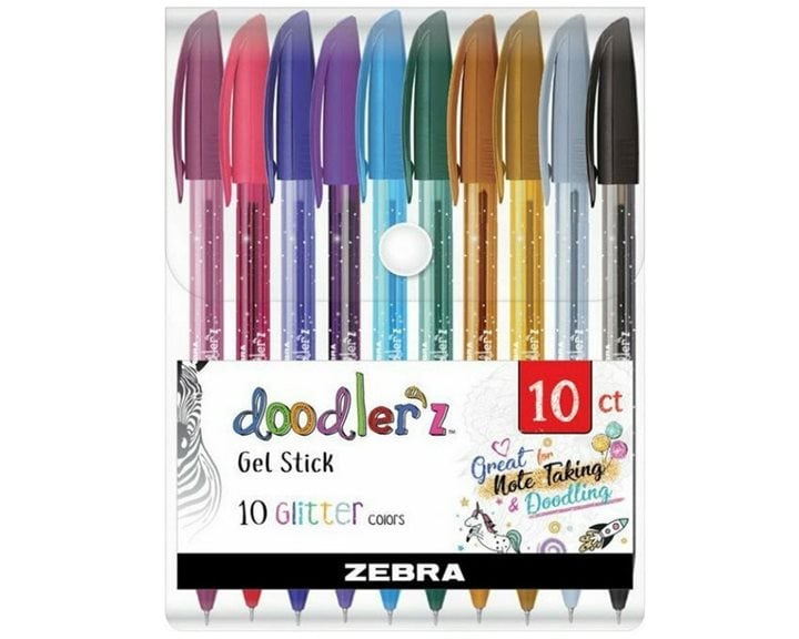 Στυλό Zebra Doodler'z Glitter 1.0 Σετ 10 Χρωμάτων