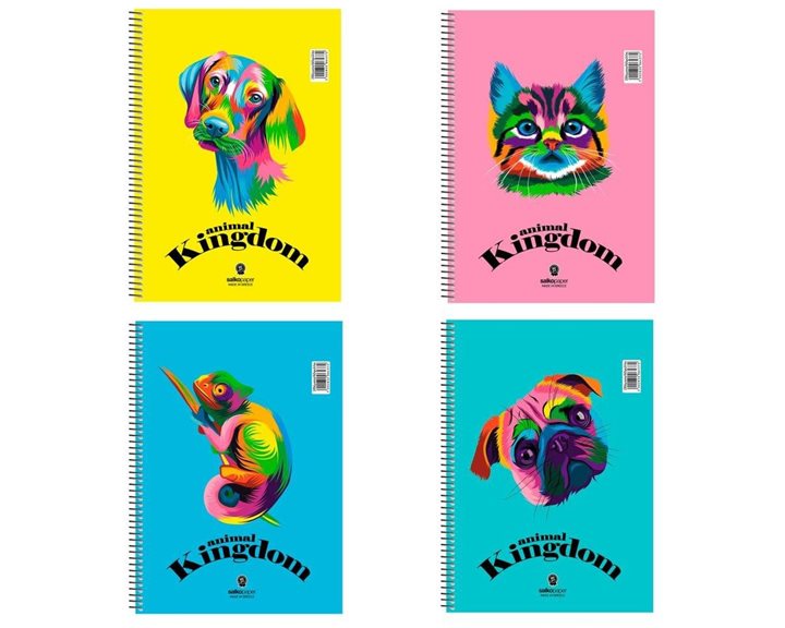 Τετράδιο Σπιράλ 17x25 Salko Animal Kingdom 3Θεμ.90φ. 6433