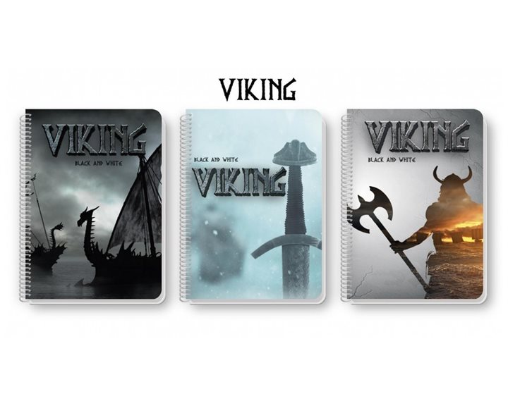 Τετράδιο Σπιράλ Black and White Α4 2Θ 60φ Viking