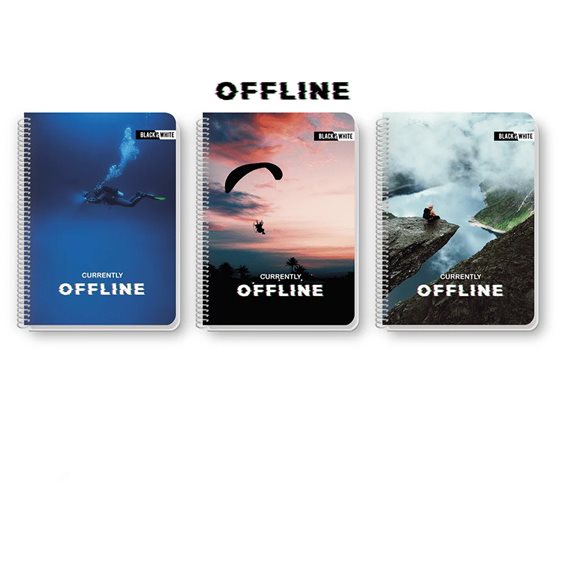 Τετράδιο Σπιράλ Black and White Α4 1Θ 30φ Offline