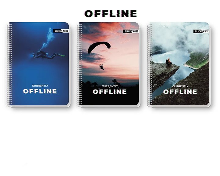 Τετράδιο Σπιράλ Black and White Α4 1Θ 30φ Offline
