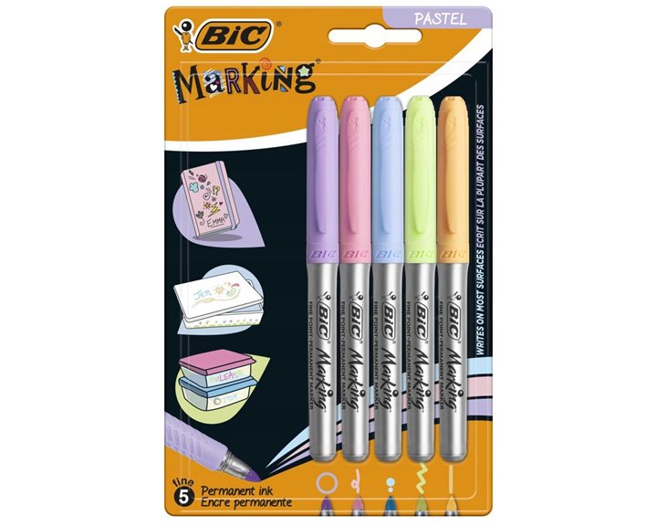 Σετ Μαρκαδόρων Marking Bic 5τεμ. Παστέλ Χρώματα