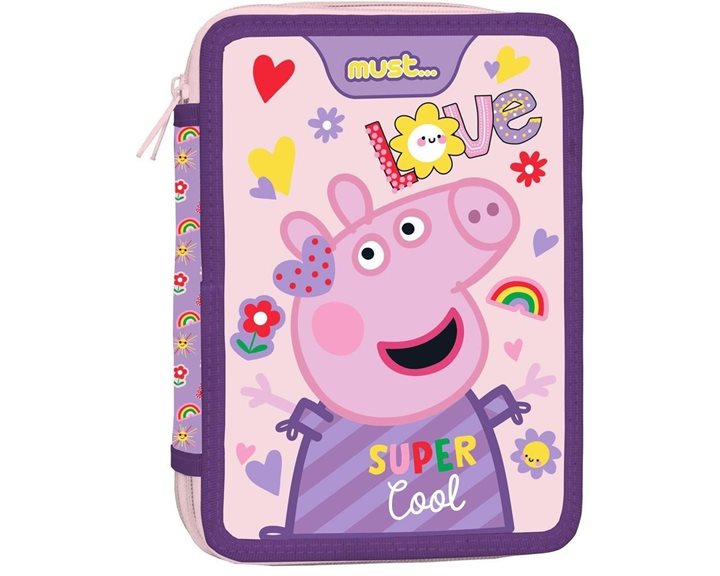 Κασετίνα Must Διπλή Γεμάτη 15χ5χ21 Peppa Pig Super Cool 000482807