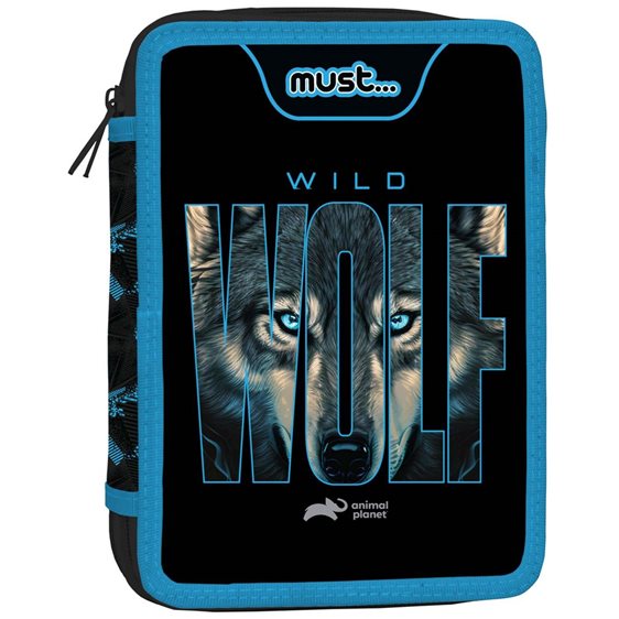 Κασετίνα Must Διπλή Γεμάτη 15χ5χ21 Animal Planet Wild Wolf 000571016
