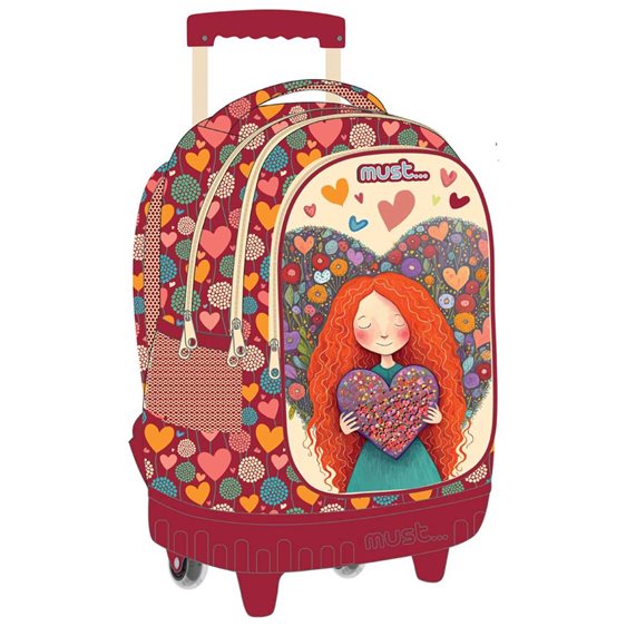 Τσάντα Τρόλλευ Must 34x20x44cm 3 Θήκες Red Heart 000585758