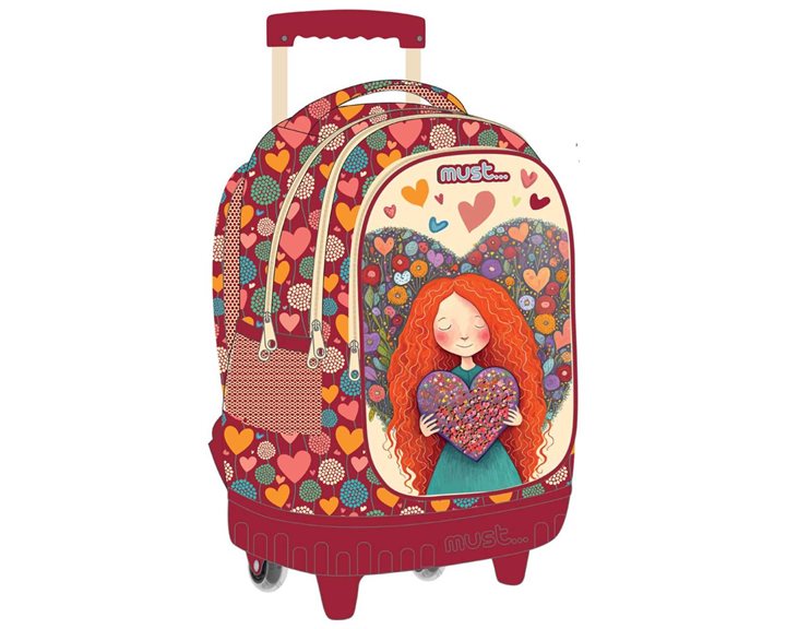 Τσάντα Τρόλλευ Must 34x20x44cm 3 Θήκες Red Heart 000585758