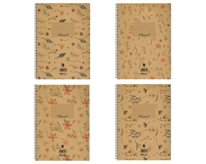 Τετράδιο Σπιράλ 20x30 Salko Floral 4Θεμ.120φ.6449