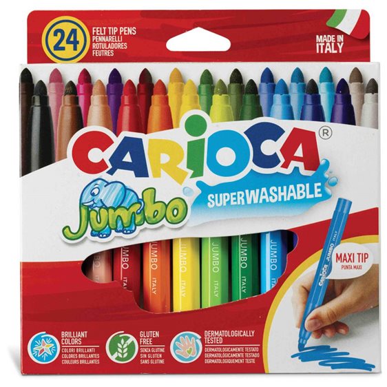 Μαρκαδόροι Carioca Jumbo 24τεμ.