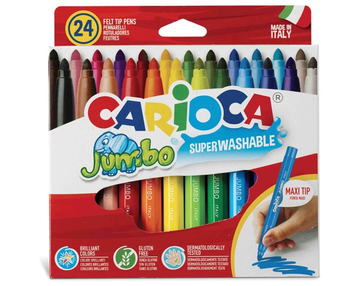 Μαρκαδόροι Carioca Jumbo 24τεμ.