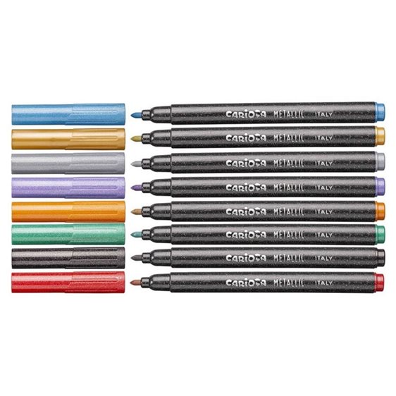 Μαρκαδόροι Carioca Σετ Ψιλοί Metallic 8τμχ 43162
