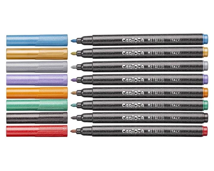 Μαρκαδόροι Carioca Σετ Ψιλοί Metallic 8τμχ 43162