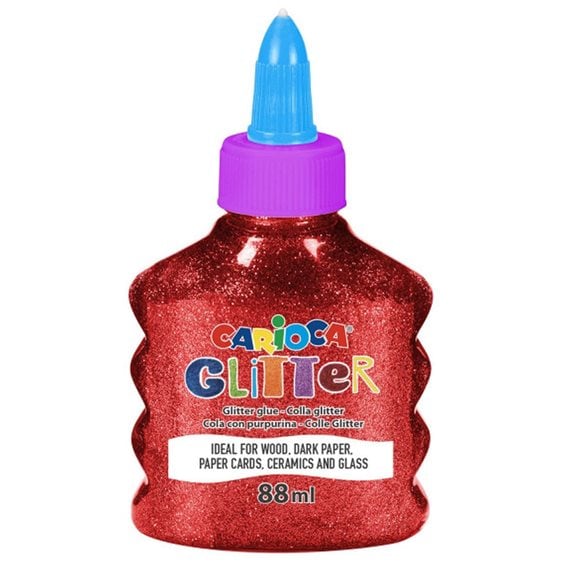 Κολλά Carioca Glitter Spark 88ml Κόκκινη 31097/03
