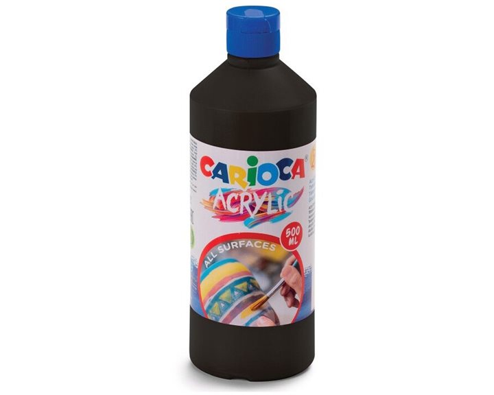 Carioca Ακρυλική Τέμπερα 500ml Black 40432/02