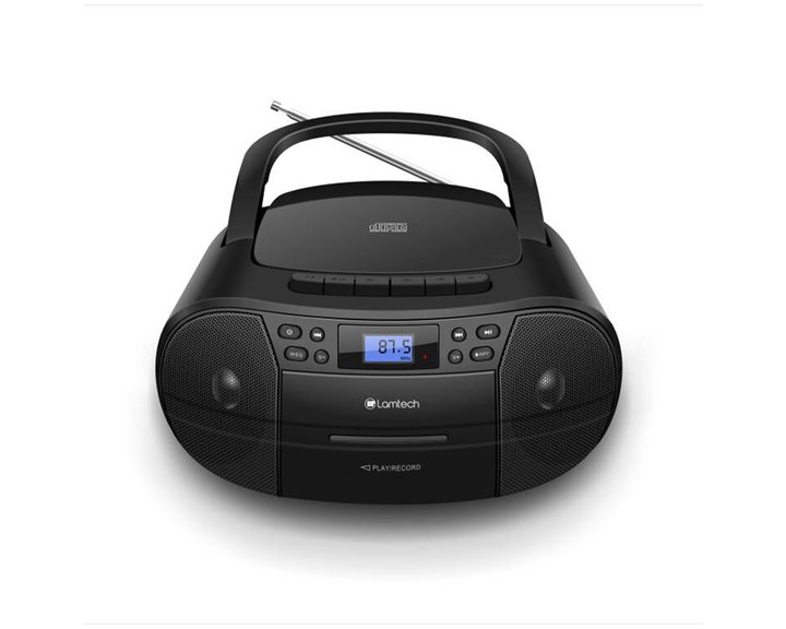 LAMTECH BLUETOOTH RADIO/CD/CASSETTE BOOMBOX BLACK