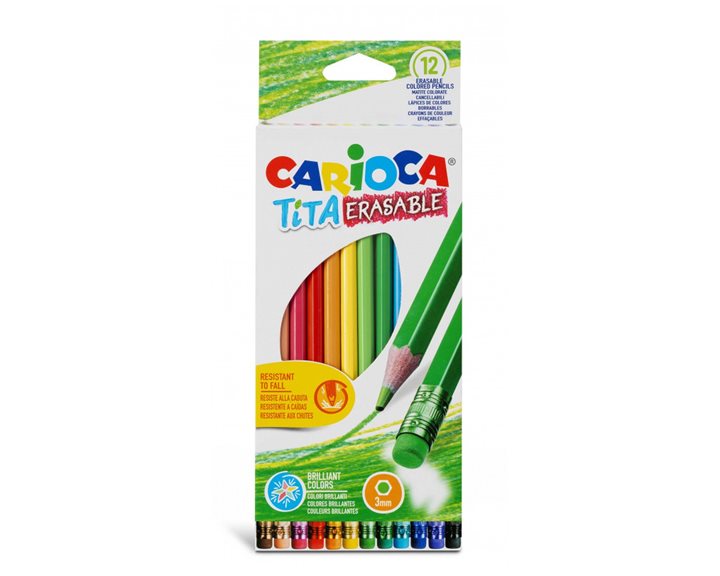 Ξυλομπογιές Carioca με Γόμα Tita Erasable 12τμχ 42897