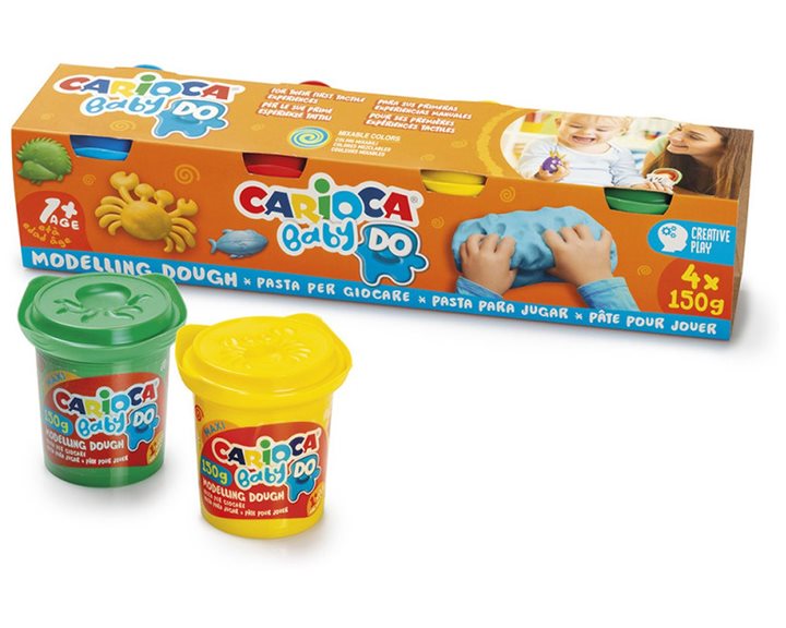 Carioca 4 Πλαστοζυμαράκια x150gr Πλαστελίνης για 1+ Ετών 43187