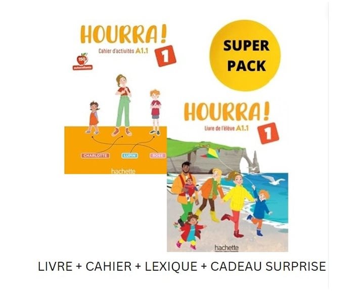 HOURRA 1 SUPER PACK (LIVRE + CAHIER + LEXIQUE + CADEAU SURPRISE)