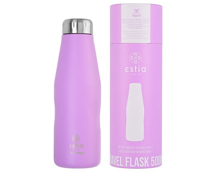 Estia Θερμός Travel Flask Save The Aegean 500Ml Lavender Purple