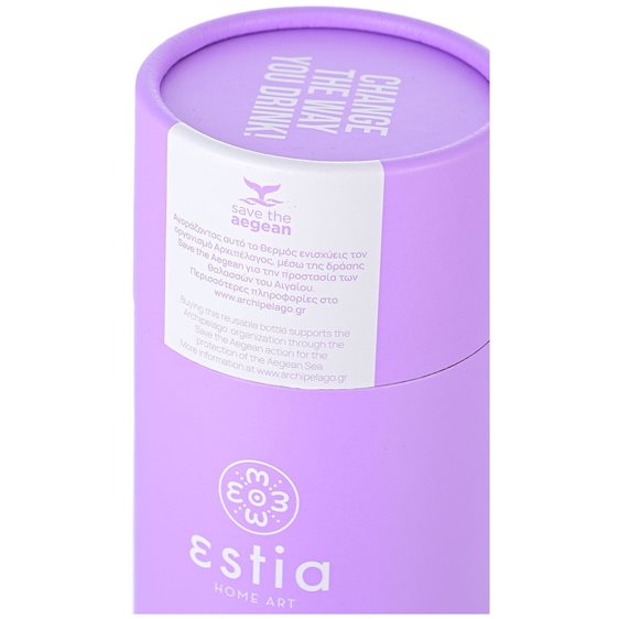 Estia Θερμός Travel Cup Save The Aegean 500Ml Lavender Purple