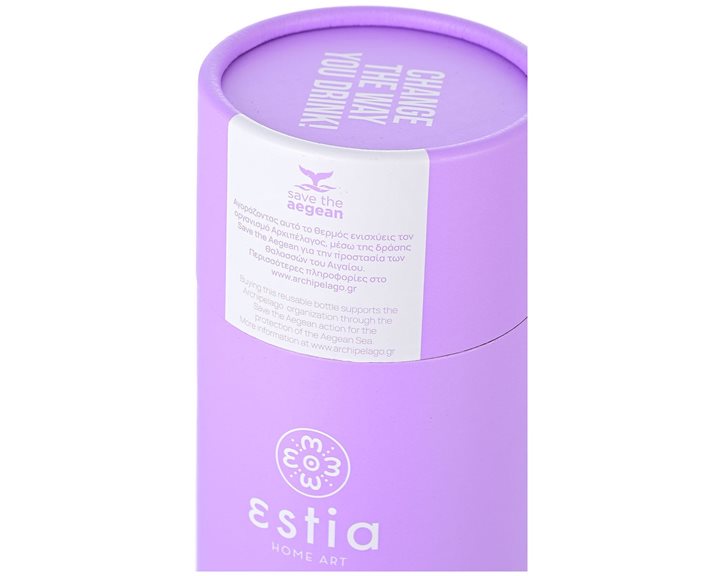 Estia Θερμός Travel Cup Save The Aegean 500Ml Lavender Purple