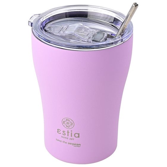Estia Θερμός Coffee Mug Save The Aegean 350Ml Lavender Purple