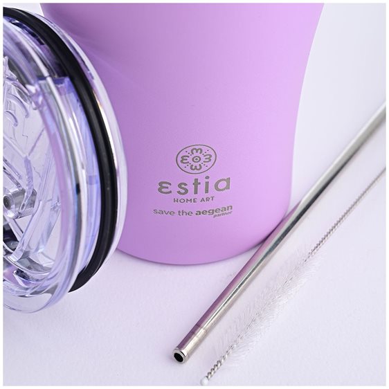 Estia Θερμός Coffee Mug Save The Aegean 350Ml Lavender Purple