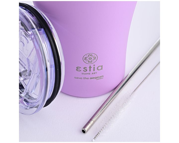 Estia Θερμός Coffee Mug Save The Aegean 350Ml Lavender Purple