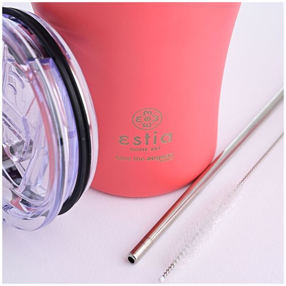 Estia Θερμός Coffee Mug Save The Aegean 350Ml Fusion Coral