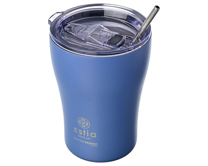 Estia Θερμός Coffee Mug Save The Aegean 350Ml Denim Blue